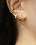 contemporary ear party inspo with trendy chain earrings and retractable cuffs from the hexad