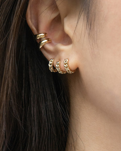 how to stack multiple huggie hoops for a contemporary lobe the hexad