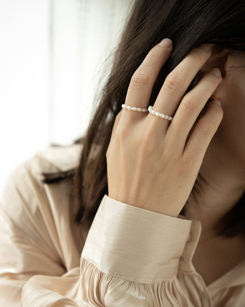 mini pearls strung together to form a delicate yet chic ring @thehexad Jewelry