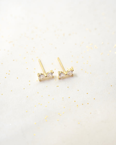 mini bowtie gold stud earrings | the hexad jewelry