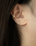 minimalist pave stud earrings for wearers with multiple piercings