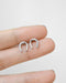 minimalist silver Pavé magnet horseshoe stud earrings