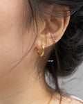 minimalist gold huggie earrings in large size @thehexad