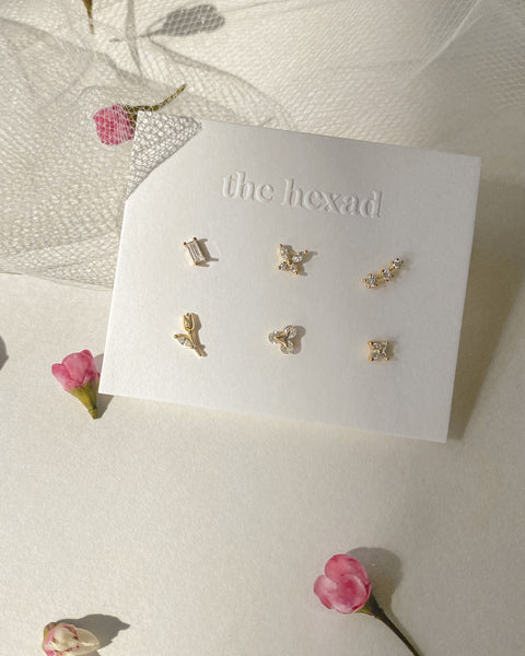 mix and match your favorite stud earrings from garden of eden pack of six micro stud earrings