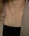 modern Lexi toggle necklace designed with clean and simple lines for fashion minimalists