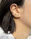 modern ear party look with cult ear cuff and brand new garden of eden stud earrings in gold