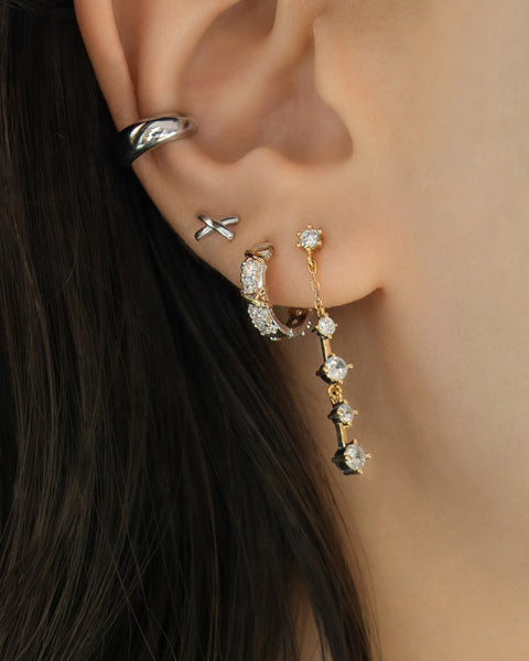 multiple ways to style your piercings with the original earring designs from the hexad