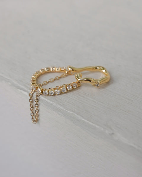 no piercings required anais layered ear cuff in gold from jewellery label the hexad