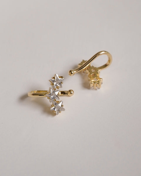 no piercings required nirvana ear cuffs designed with trio of starry diamond stones