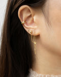 play with multiple lengths in these drop style chain earrings from the hexad
