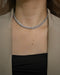 rhinestones embellished Trance chain choker in silver by The Hexad