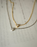 shop everyday staples like this clavicle necklace in gold and silver