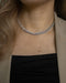 silver Trance chain choker with intricate sparkly rhinestones by The Hexad