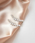 silver gala crawler ear cuffs with diamonds and pearls
