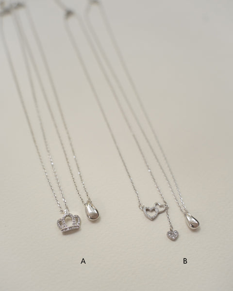 [Sample Sale] Silver Pendant Necklace Set
