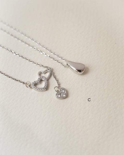 [Sample Sale] Silver Pendant Necklace Set