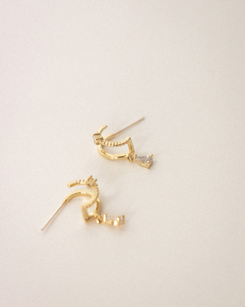 sleek double hoop earrings with teardrop charm @thehexad