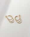 sleek triple hoop earrings in gold