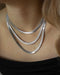 stunning silver neck stack created with the bold cobra chains in silver 