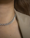 stunning tennis style chain choker in silver from contemporary jewelry label The Hexad