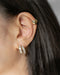 stylish gold ear stack featuring bold oracle double hoops and cocoon ear cuff