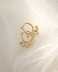 the hexad drop hoop earrings with shiny circular charms