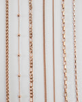the hexad full collection of rose gold chain designs to perfect your neck stack