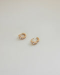 the hexad rosette huggie hoop earrings in long lasting 18K gold plating