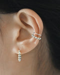 tiny silver balls ear cuffs for pierceless ears - The Hexad Jewelry