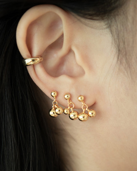 triple stack cherry dangle ear studs by the hexad